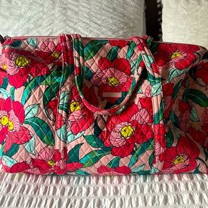 Vera Bradley RARE “Petal Power” Pink Floral Small Duffle Bag -Great Condition!